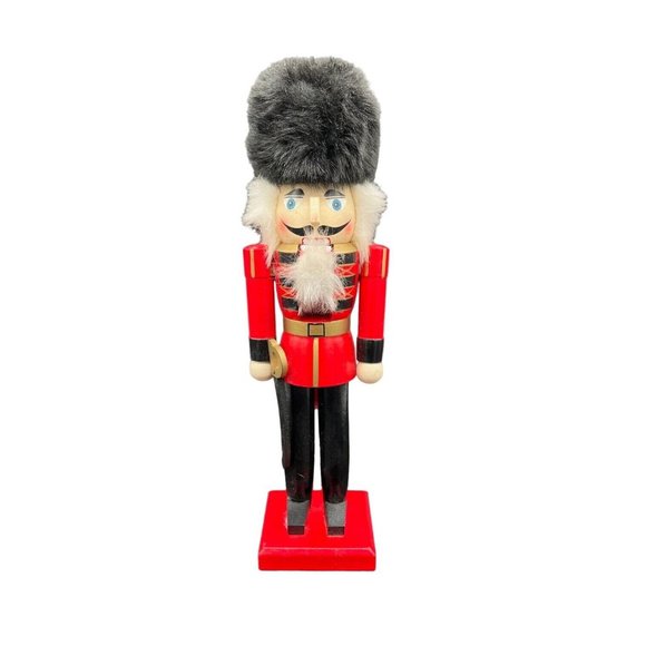 Toy Soldier Nut Cracker 14" Red Wooden Nutcracker with sword - Picture 1 of 7